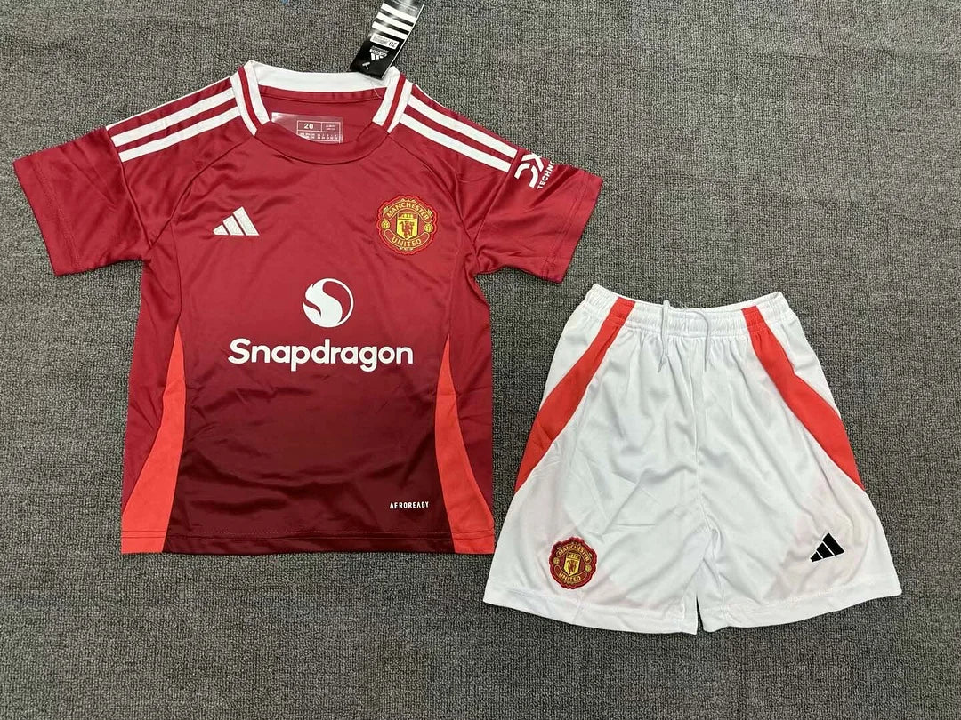 2024/2025 Manchester United Home Football Shirt 1:1 Quality Kids Size